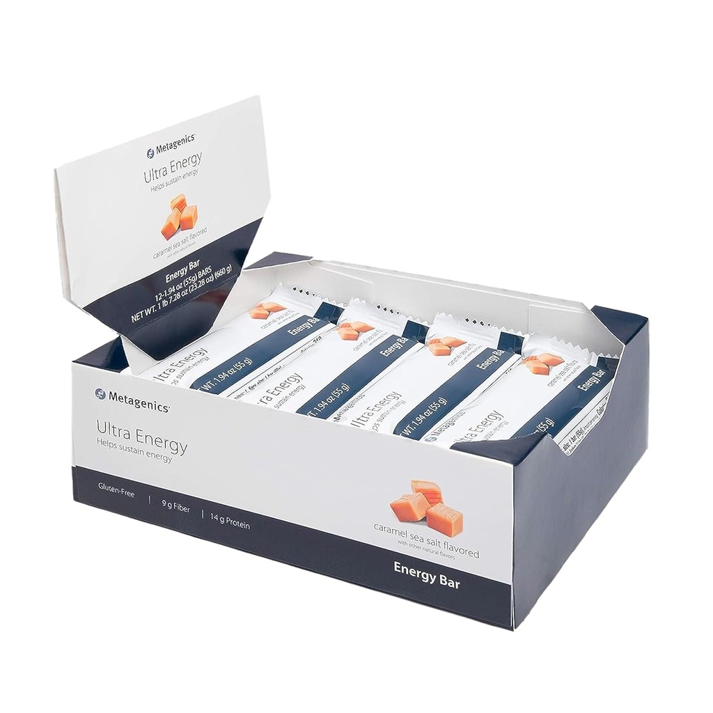 Metageenika Ultra Energy Bars - aitab säilitada energiat, karamelli mere soola maitsestatud | 12 baari