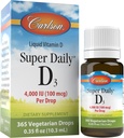 Carlson Super Daily D3 4.000 UI (100 mcg), Heart & Immune Health, Teeth & Bone Strength, Unflavored, 365 Gocce
