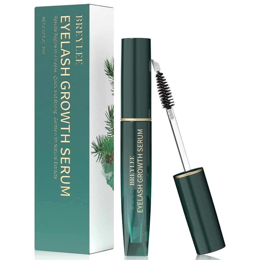 Wimpernwachstum Serum, BREYLEE Lash Boost Serum, Wimpern Conditioner für längere, Fuller, & Thicker Lashes, Gold (3ML/ 0.1 Fl. Oz),Fast Ergebnisse in 30 Tagen