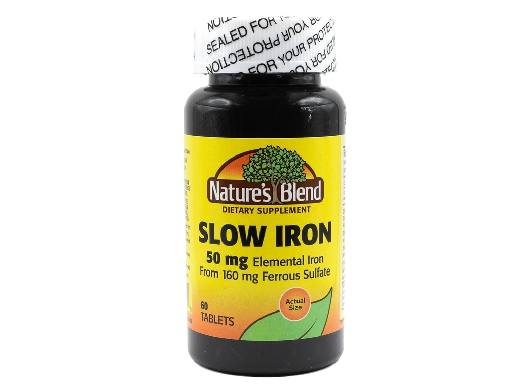 Nature's Blend Slow Iron 50 mg (160 mg) Compare to Slow Fe® 60 Tablets