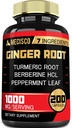 7-in-1 Ginger Root Suplemento con curcumina cúrcuma, Berberine, Peppermint Leaf, Astragalus Root, Ceylon Cinnamon, Beet Root - 200 cápsulas
