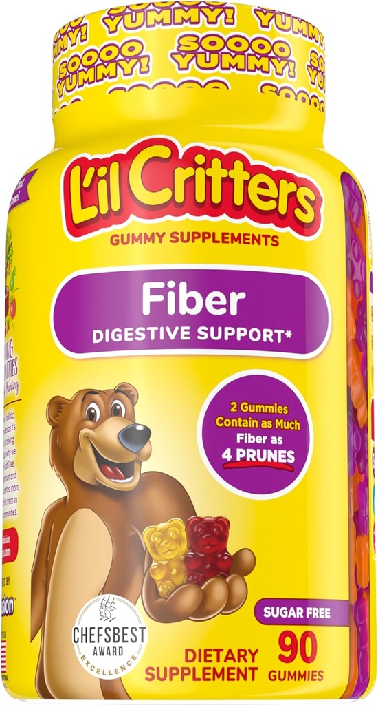 Vitafusion Fiber Well Fit Gummies, 90 Count and Lбil Critters Kids Fiber Gummies, 90 Gummies