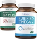 Biển Moss & Omega 7 (3-Month Supple) Sea Omega Combo Bundle - Hy Lạp Moss - Phụ Raw Vegan (180 Caps) & Omega 7 Softgels - Provinal Revenable Peruvian Anchovy Fish -90 Caps