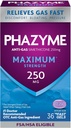 Phazyme Max* Зміцнення Анти-Gas 250 мг Симетікон газового полегшення для дорослих, швидкі гелі Швидко змащують, тиск і дискомфорт, 36 Граф