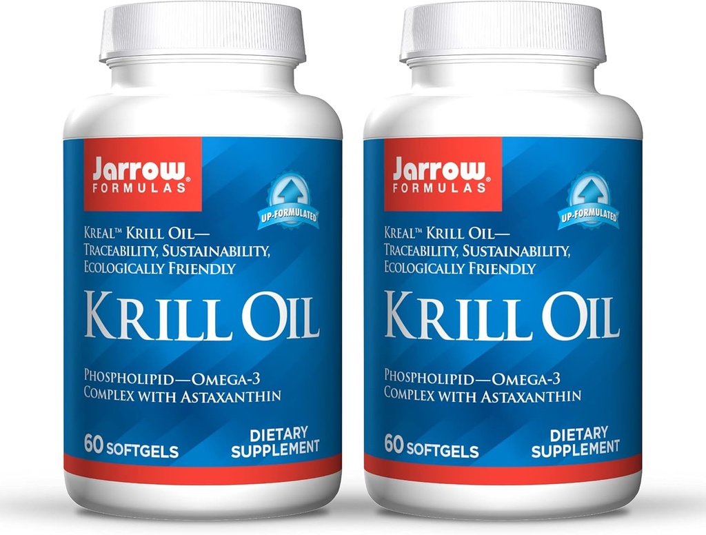 Krobelised valemid Krill õli - 60 softgels - fosfolipiid Omega-3 kompleks astaksantiiniga - võib toetada lipiidide juhtimist, aju funktsiooni ja ainevahetust - 30 serveerimist