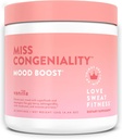 사랑 땀 피트니스 무드 부스트 분말 | Miss Congeniality Vanilla Blend | Focus, Elevates Mood, Lower stress, Fights Fatigue | No Sugar, Vegan, Gluten Free, Non-GMO | 28 서빙
