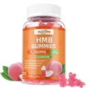 HMB and Leucine Gummies Supplement: HMB Supplements for Men 1500mg and Leucine Amino Acid for Muscle Recovery Increase Muscle Mass Improve Endurance Non-GMO Sugar Free Peach 60 Gummies
