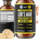 HERBIFY Lions Mane - Lions Mane Mushroom Supplement- Lions Mane Tincture - Lions Mane Immune Support - Lions Mane Tincture for Memory, Focus & Clarity - Daily Mushroom Supplement 2 Fl oz