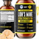 HERBIFY Lions Mane Supplement - Suplemento de cogomelos diarios para memoria, foco e claridade - Impulso cerebral - Tintura de león para soporte inmune - 2 Fl oz