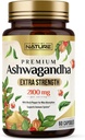 Nature Ashwagandha 2100mg Extra Strength Stress Yardım və Max Absoreksiya üçün Black Pepper özü ilə Mood Support - Non-GMO, Vegan, Gluten-Free - 60 Kapsüls