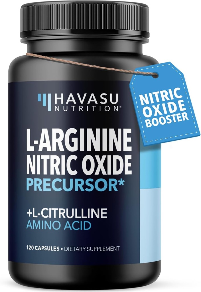 L-Arginine Capsules met L-Citrulline - Nitric Oxide Supplement - L Arginine en L Citrulline Blend - 120 Telling - Vegan, Non-GMO Capsules voor prestaties, duurzaamheid en spierondersteuning - 2 maanden levering