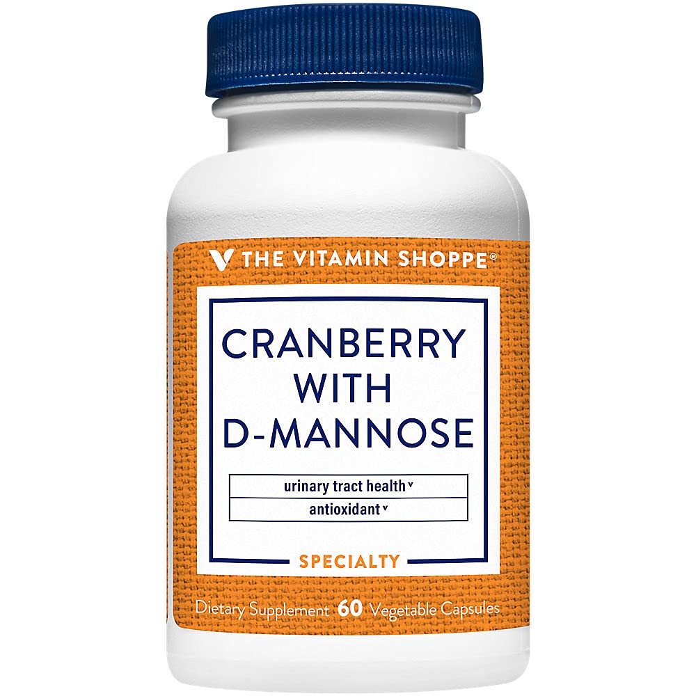 The Vitamin Shoppe Cranberry with D-Mannose - Urinary Tract & Bladder | with Vitamin C CranRich | 60 Veggie Caps | Women's Health