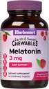 Bluebonnet Feed EarthSweet Melatonin 3 mg Fast-Acting Quick Dissolve Nighttime Relaxation & Restful Sleep Support - Sleep Aid - Gluten-Free, Vegan - Raspberry Flavor - 60 Chewable Tablet