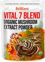 Ellie's Best 7 Mushrom Powder Extract Blend Supplement - Organic Reishi, Lion's Mane, Chaga, Turkey Tail, Cordyceps, Maitake & Shiitake - Double Extracted - 16oz / 456 Servings...