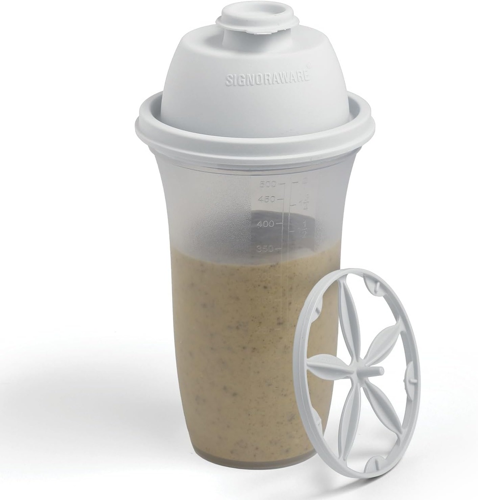 SIGNORA WARE Shaker flasker | 17-Ounce plast proteinshake flaske for måltid erstatning rister og smoothies, drikke, blanding salade kjole og sauer, margarita, og mer