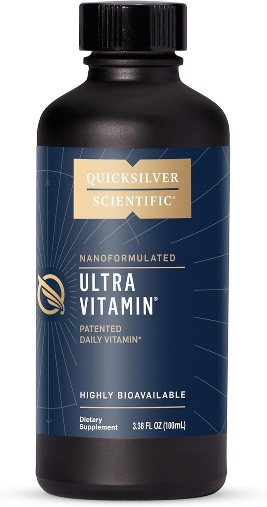 Quicksilver Scientific Liposomal Ultra Vitamin - Liquid Multivitamin & Antioxidant Supplement för energi, Liver Health & Brain Support - Bioactive B Complex, Vitamin C, D, E & K (100ml)