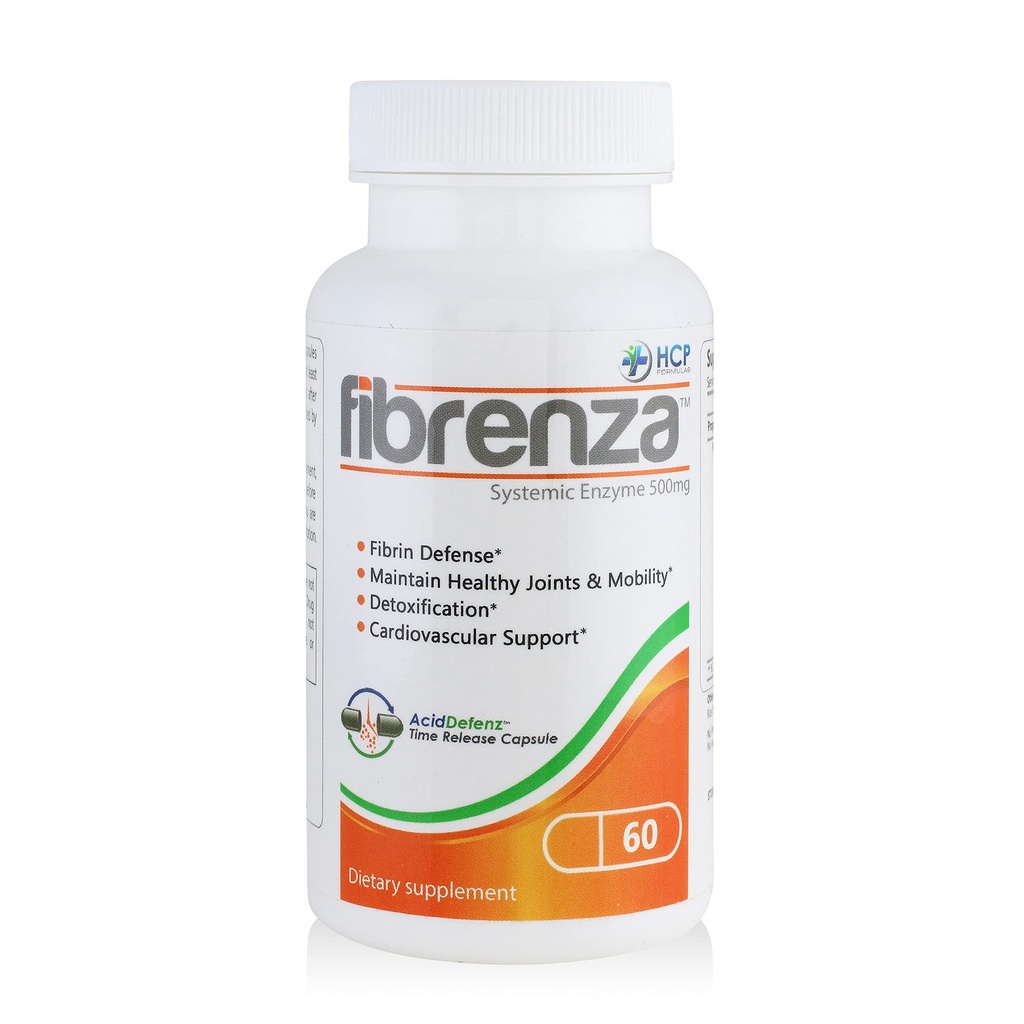 Fibrenza - Systemic Enzyme Complex with Fibrinolytic & Proteolytic Enzymes - Dietary Supplement - 60 Caps
