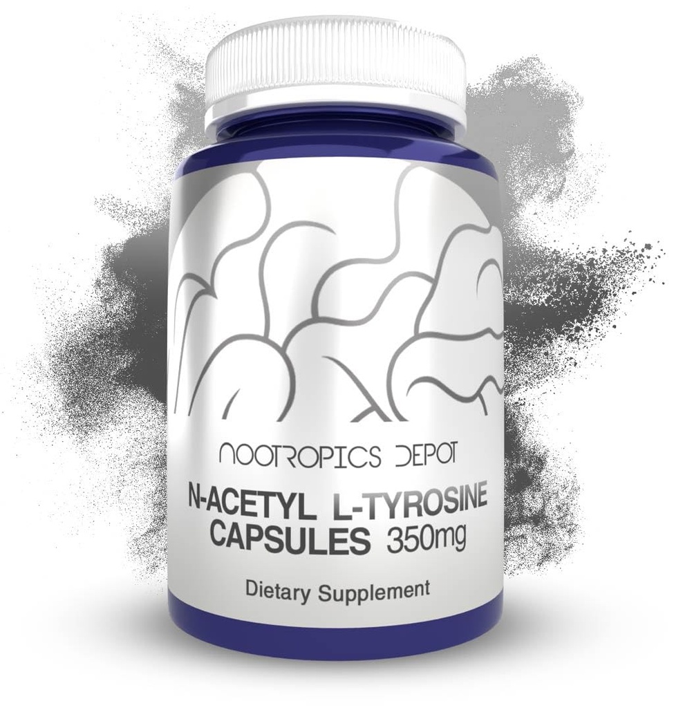 Nootropics Depot N-Acetyl L-Tyrosine Capsules | 350mg | 120 Count | NALT | Amino Acid Supplement | Natural Supplement | Supports Memory, Learning, Focus, Healthy Stress Levels