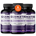 Gade Nutrition Quercetin with Bromelain Elderberry Vitamin C and Zinc | Sambucus Immune Support Supplement 500mg Capsules | Gluten-Free | Made in USA | 6 Months Supply