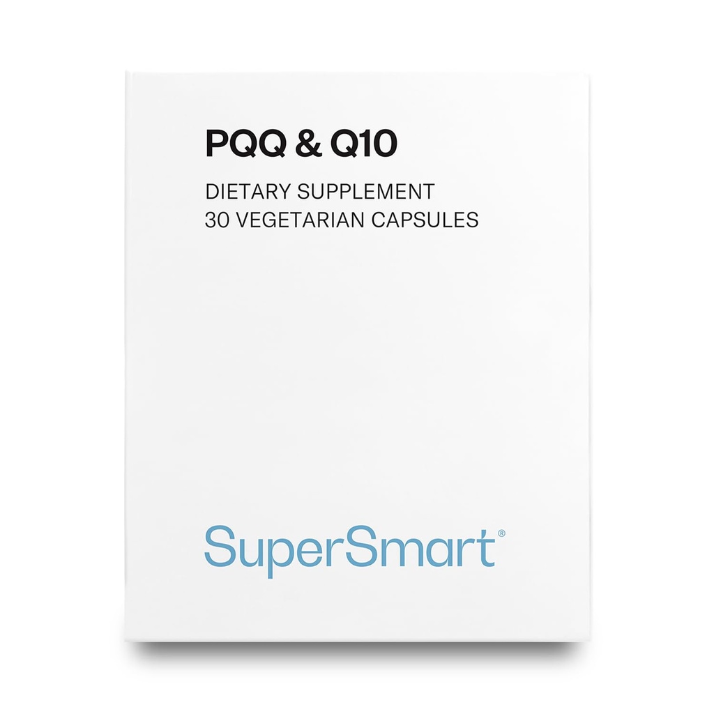 Supersmart - PQQ & Q10 (CoQ10) - Powerful Antioxidant Used to Protect Mitochondria Up to 20% for Aging Cells | Non-GMO & Gluten Free - 30 Vegetarian Capsules