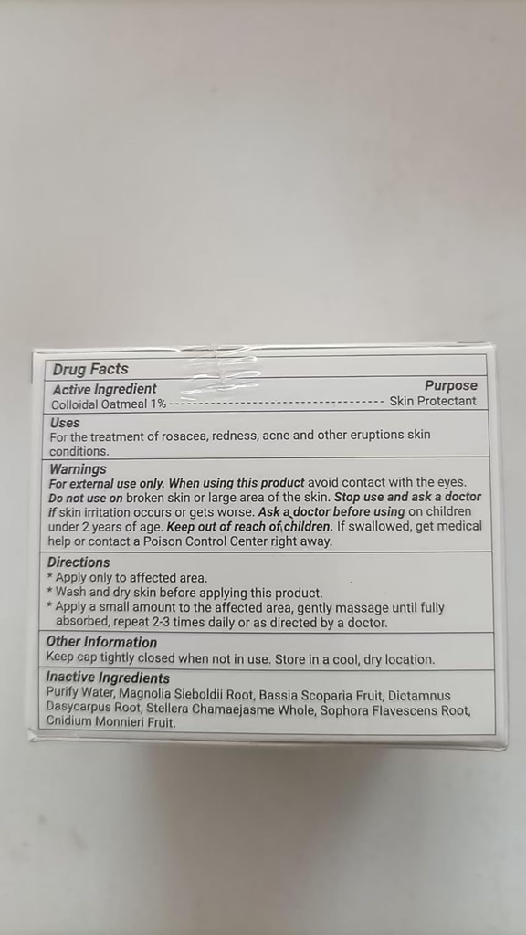 Rosacea Krem, Redness, Pimples, Bumps, Irritation, Yanvar, Swelling, Buching, Bütün Natural Herbal Materialları ilə Dryness, 3.53 oz