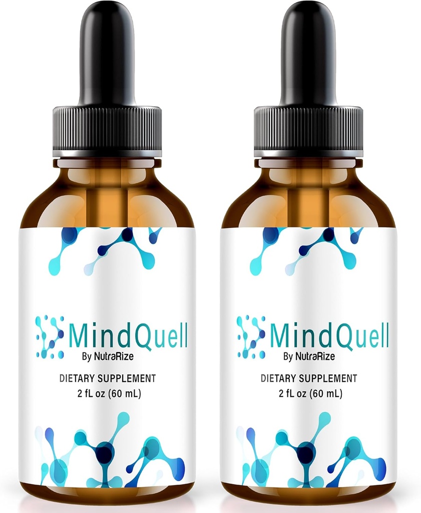 NutraRize (Pack of 2 MindQuell drops, All-Natural Support Formula, Premium supplement to Support Focus and Concentration, Official Mind Quell Gotas Review (60 Servings)