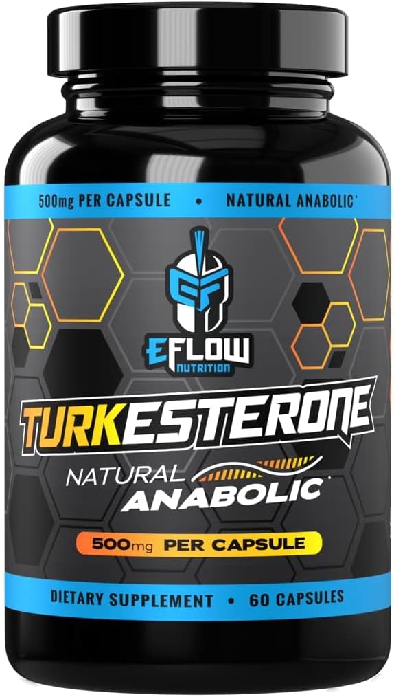 eFlow Nutrition Turkesterone Supplement for Men [Hoogste zuiverheid] + Cyclodextrine for High Absorptie - Verhoog de uithoudingsvermogen, Lean Muscle Growth & Recovery, Boosts Drive - 3rd Party Tested (60 capsules)
