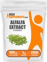 BulkSupplements.com Alfalfa Extract Powder - Alfalfa osagarria, Superfood Green Powder - Vegan & Gluten Free, Berdea Osagarriak - 500mg zerbitzatu bakoitzeko, 1 kg (2,2 lbs) (Pack of 1)