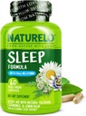 NATURELO Sleep Aid - dengan Meltonain, Magnesium, GABA, Valerian Root, Lemon Balm, Chamomile Herbal Ekstraksi - Pembangkit tidur - 60 Vegan Capsules