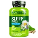 NATURELO Sleep Aid - with Melatonin, Magnesium, GABA, Valerian Root, Lemon Balm, Chamomile Herbal Extracts - Plant-Based Sleeping Aid - 60 Vegan Capsules