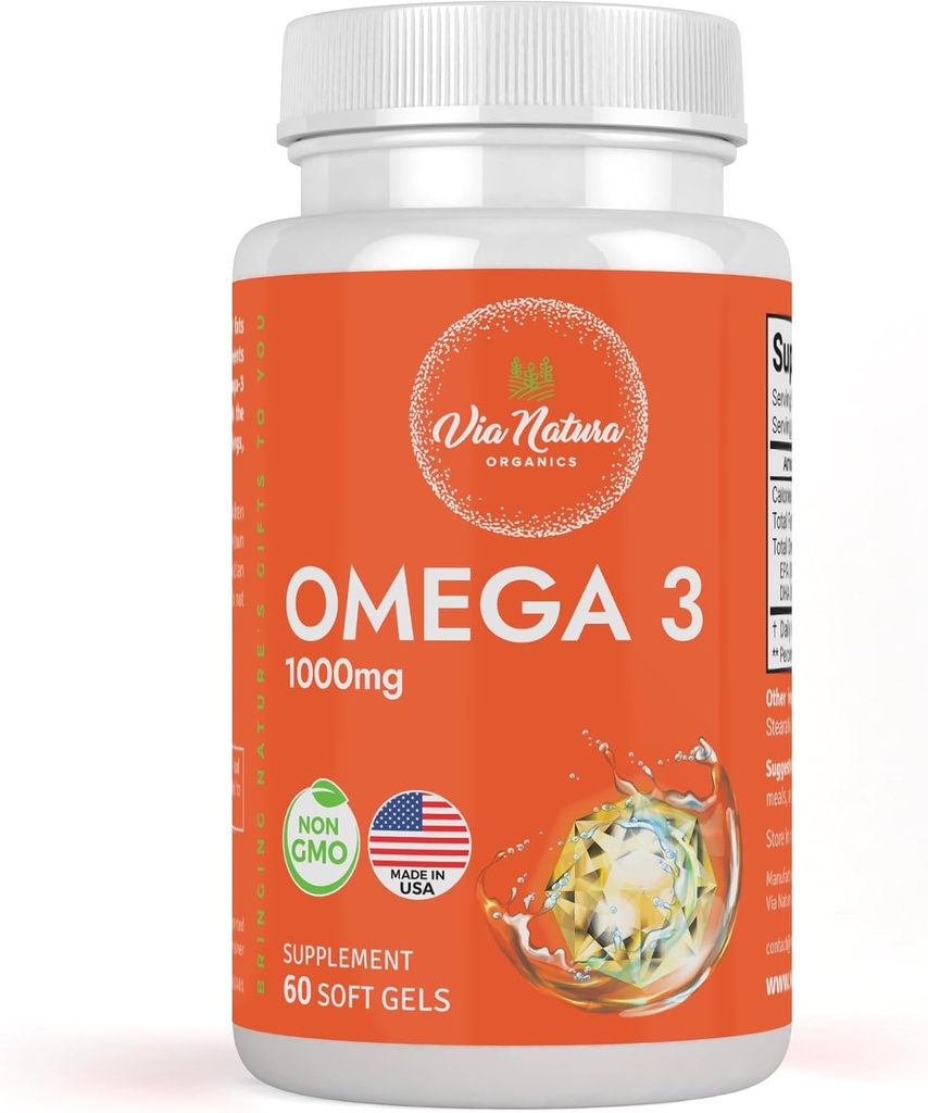 Omega 3 12.4; 1000mg 14; Fish Oil 124; asam lemak 124; EPA & DHA & DHA 124; Non-GMO 124; 60 Softgels