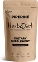 Herbadiet Piperine 95% Powder đen Pepper Supder 95% bởi Hplc ovaility Biovailler, Boosts Nutrients Gluten Free, non-GMulk (0.35 / 10 gm)