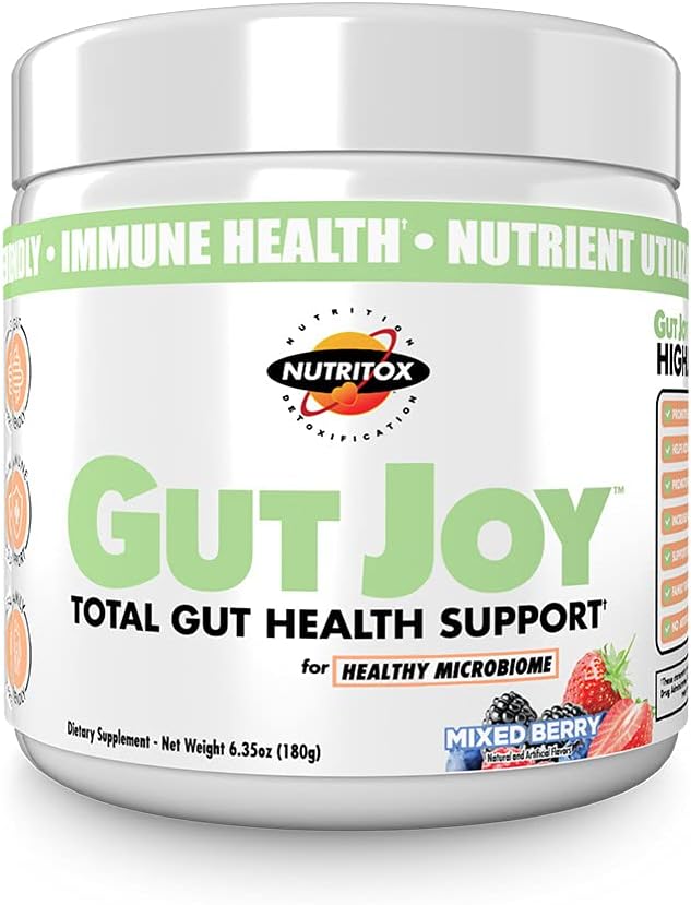 Gut Joy - Total Gut Health Support. Powdered Supplement to Support Gut Health, and Complete Wellness - Mixed Berry Flavor, 30 Servings