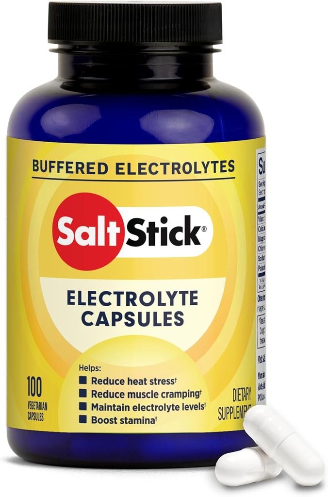 SaltStick Electrolyte Capsules med vitamin D | Salt Pills med elektrolyter för körning, uthållighet Sport Nutrition, Running Supplements | 100 Count Electrolyte Pills