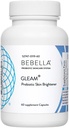 Bebella Gleam Probiotic Blend Skin Lightening w Glutathione-Reducido ácido alfa lipoico VIT C & Marine Collagen Peptides 60 cápsulas