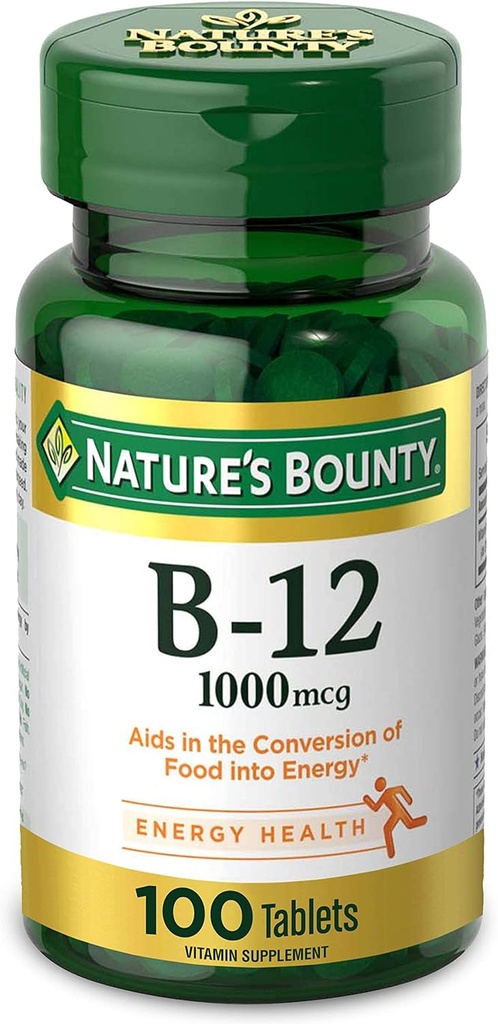 Vitamina di Bounty di Natura B12, Supporta Metabolismo di Energia, 1000 mcg, 100 Conte,.