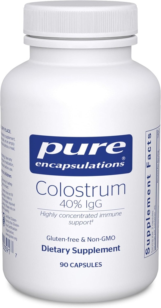 Pure Encapsulations Colostrum | 40% IgG Supporto Immune altamente concentrato | 90 capsule