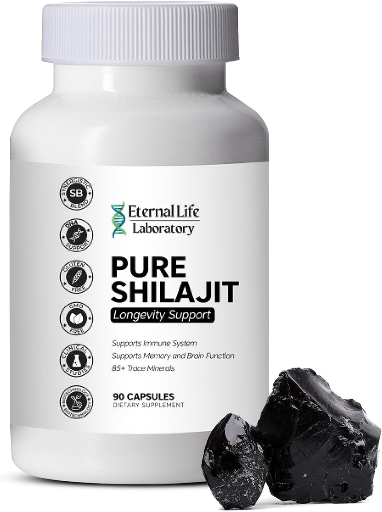 100% Pure Shilajit, אורגני ההימלאיה Shilajit עבור גברים ונשים, 85 + Trace מינרלים עשירים ב Fulvic Acid Shilajit תוסף עבור אנרגיה & Immune System 1000 מ"ג הרוזן 90 מ"ג