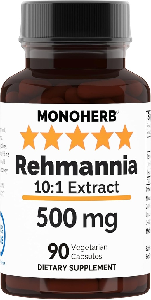 Rehmannia 추출물 500 mg - 90 Veg 캡슐 - Rehmannia Glutinosa - 90 서빙