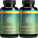 Primal Harvest Stress Relief Supplement för kvinnor och män Pure Ashwagandha Root Extract, L-Theanine Supplements, 60 kapslar