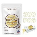 300 Pcs 2 in 1 Vitamin D3 10000 iu Plus K2 (MK-7) 200 mcg, Coconut Oil Softgels with Vitamins D & K, Supports Bone, Heart & Immune Health - Easy to Swallow & Non-GMO