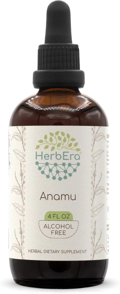 HerbEra Anamu B120 Alkoholfri Herbal Extract Tincture, Wildcrafted Jamaican Guinea Hen Weed (Petiveria Alliacea) Torkade Herb (4 fl oz)