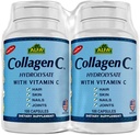 CollagenC Hydrolysat von Alfa Vitamins - Enthält Biotin und Vitamin C - 100 Kapseln jedes - 2 Packung