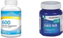 21세기 칼슘 600mg 정제 400 조사 & HealthWise Medicated Chest Rub 4oz 기침 억제제