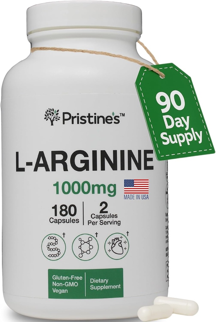 PRISINCEINCE'S L Arginine Supplement for Men & Women - 1000 amg Capsuls 90 Fift Nitric Oxide & Preforation Aminocidation Profiles