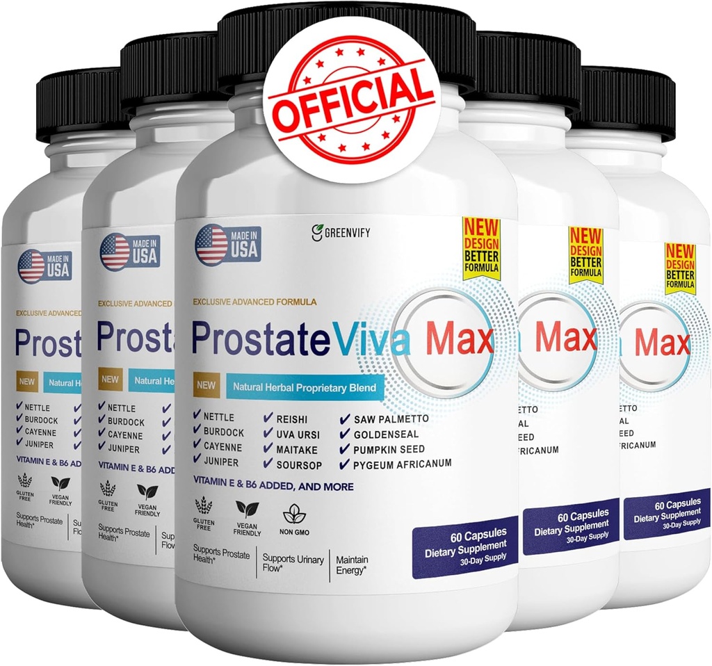 ProstateViva Max Prostate Supplements for Men Cápsulas, Suplementos de Saúde - Força Máxima, Tudo Natural para apoiar Função Normal e Saudável, Prosta Vive Avaliações (600 Cápsulas)