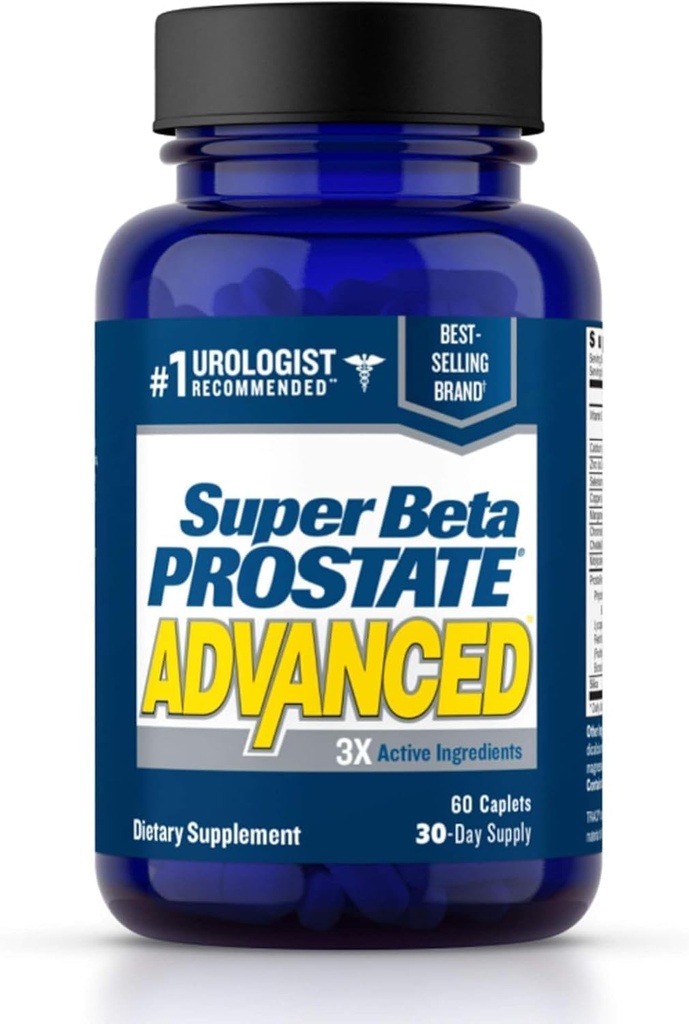 Super Beta Prostate מתקדם Prostate תוספת עבור גברים - להפחית את נסיעות האמבטיה, לקדם שינה, תמיכה בריאות וטרינרית & Bladder ריקה. Beta Sitosterol לא Saw Palmetto (60 קפסולות, 1-Bottle)