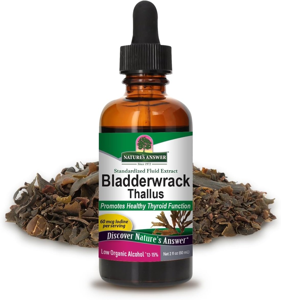 תשובתו של הטבע Bladderwrack Sea Mosss נוזל 2 oz | התמיכה Thyroid