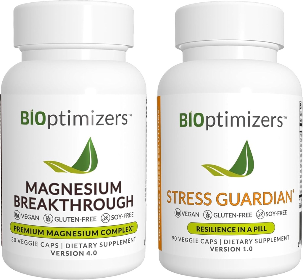 BiOptimitzadors Magnesi Breakthrough 4. 0, (30 Capules) & Stres Guardian, (90 Capsules) - Dorm Natural, cervell, i Stres Implementació de paquets suplementaris
