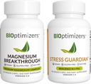BiOptimizers Magnézium Breakthrough 4.0, (30 kapszula) & Stress Guardian, (90 kapszula) - Természetes alvás, agy, és stressz támogatás kiegészítés Bundle